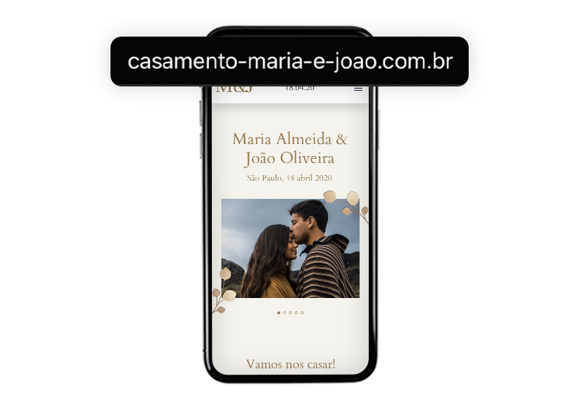 Site de casamento Joliz com domínio personalizado