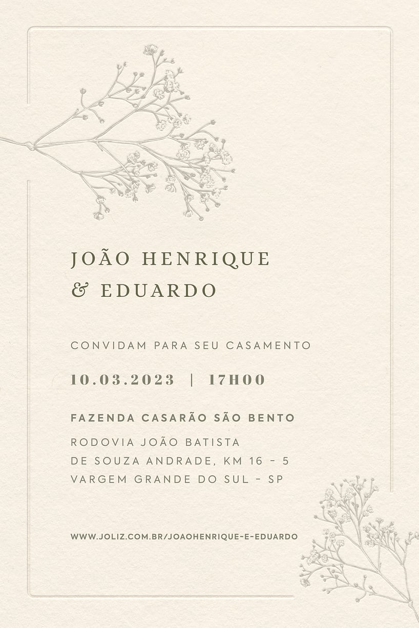 Convite de casamento floral - Joliz