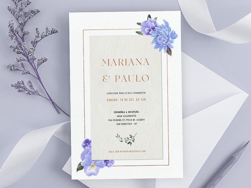 Convite de Casamento Amor Perfeito