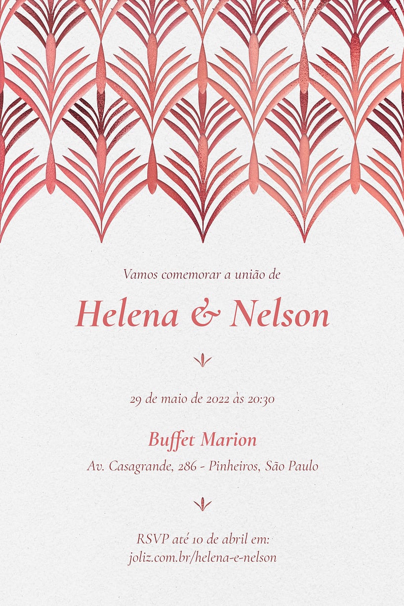 Convite de casamento luxuoso - Joliz