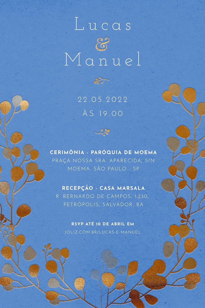 Convite de casamento floral - Joliz