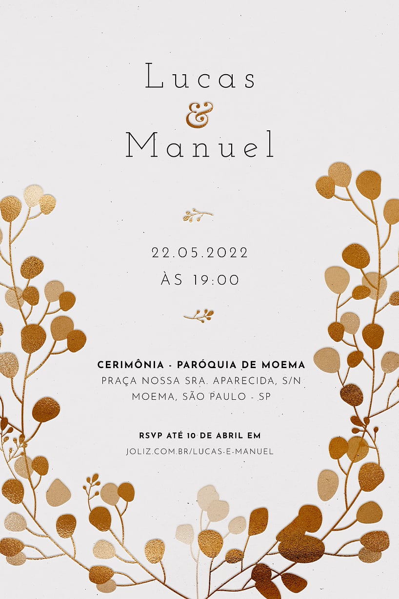 Convite de casamento floral - Joliz
