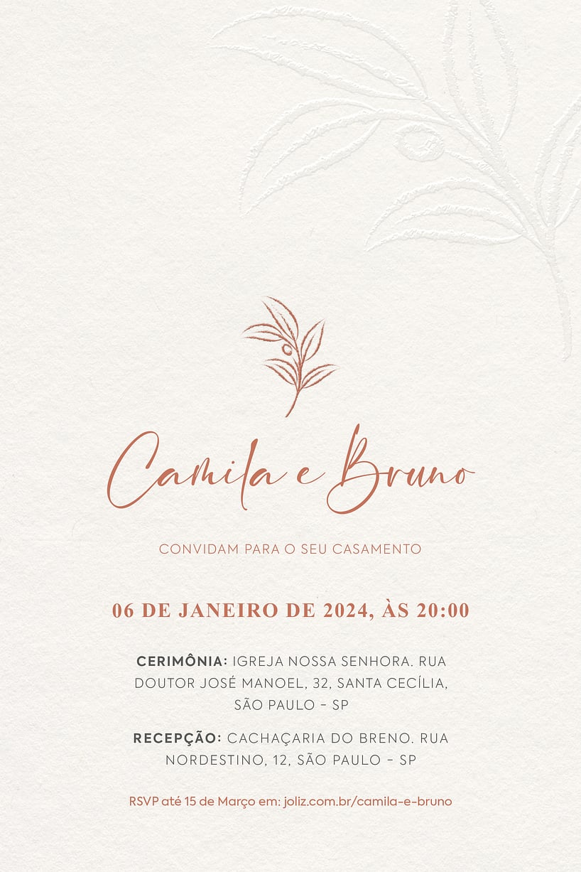 Convite de casamento luxuoso - Joliz