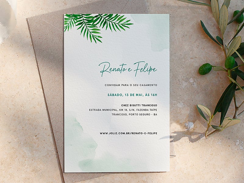 Convite de Casamento Casamento em Trancoso