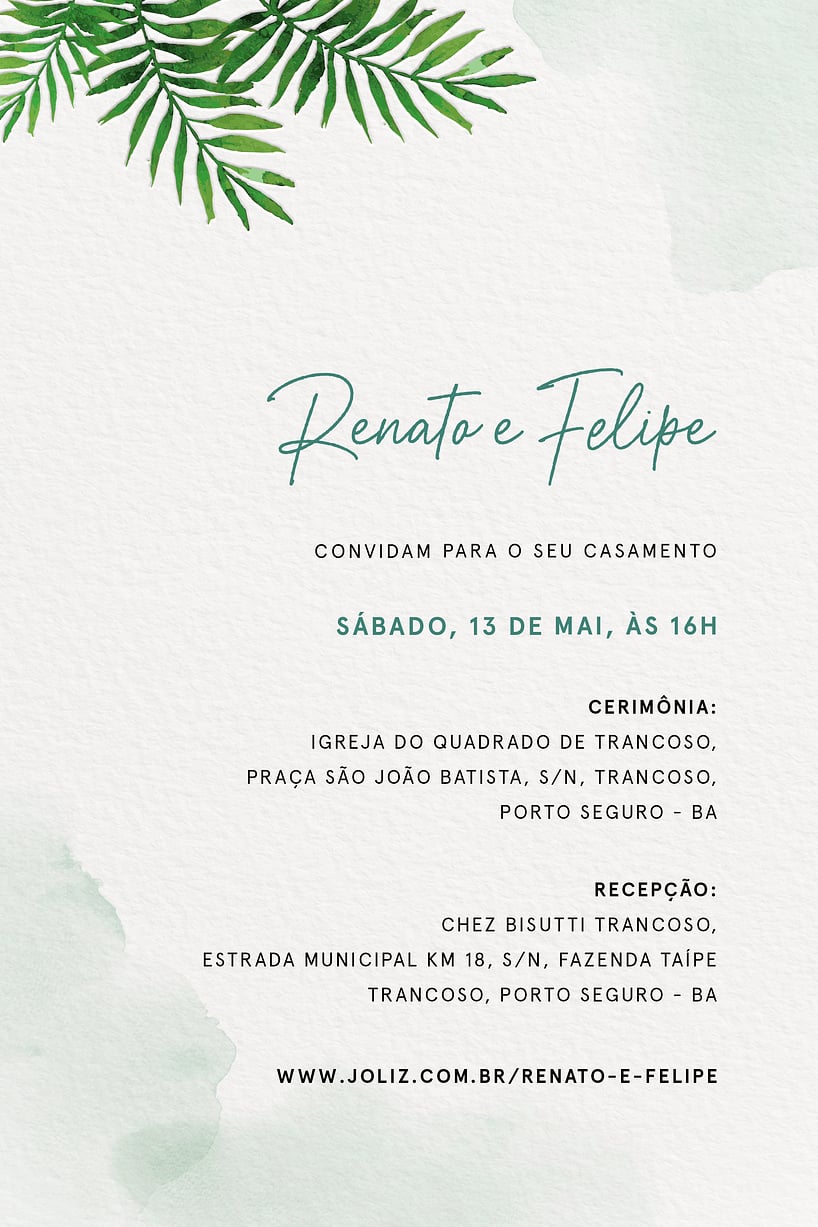 Convite de casamento floral - Joliz