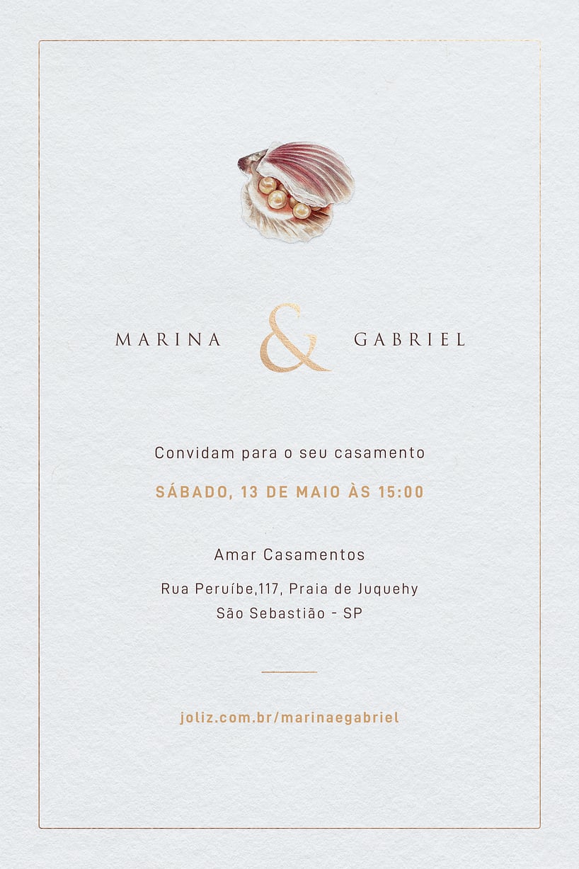 Convite de casamento rose gold - Joliz