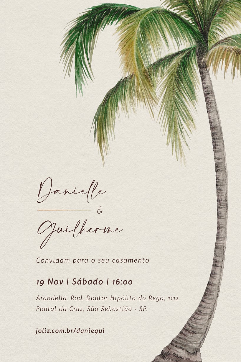 Convite de casamento praia - Joliz