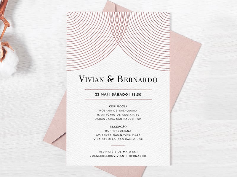 Convite de Casamento Entrelaço vermelho