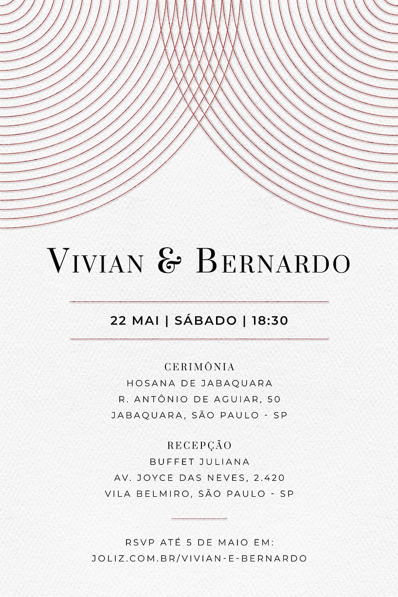 Convite de casamento luxuoso - Joliz