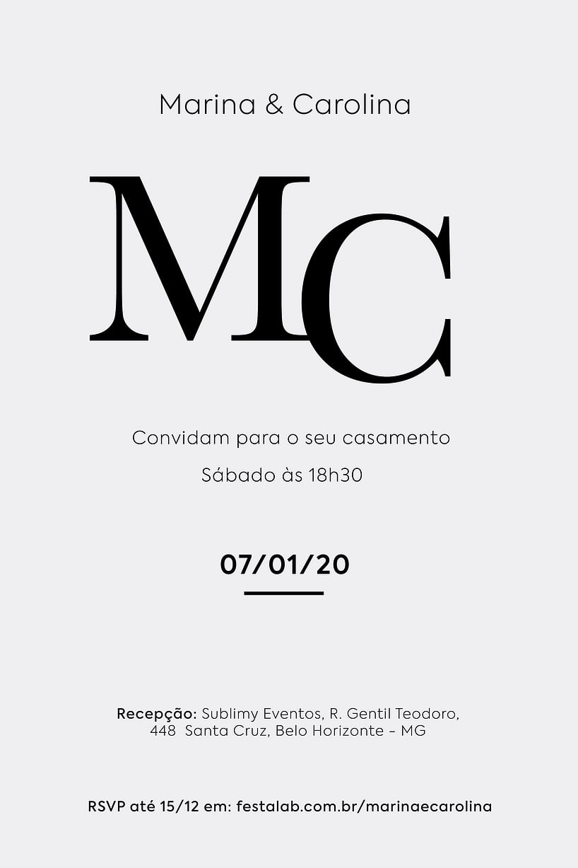 Convite de casamento minimalista - Joliz