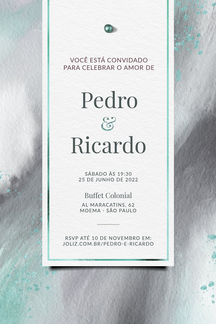 Convite de casamento clássico - Joliz