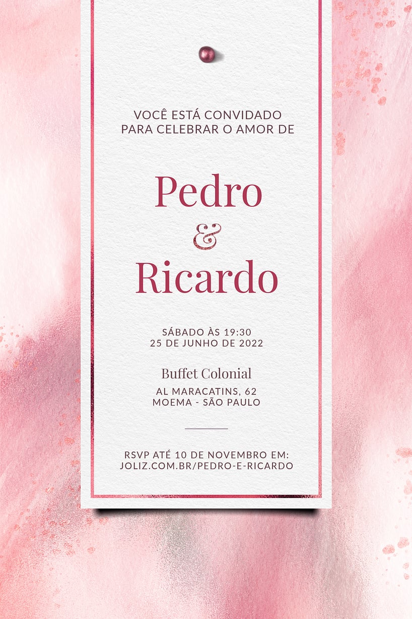 Convite de casamento simples - Joliz