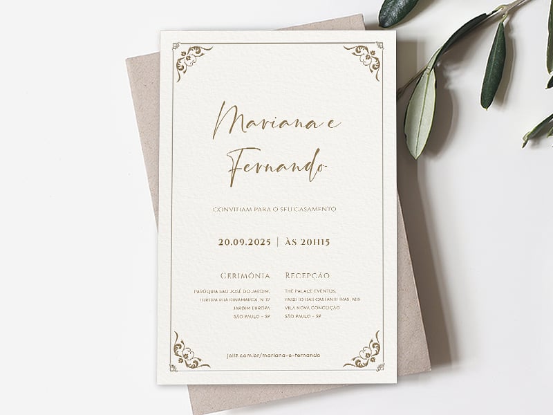 Convite de Casamento Dança dos Arabescos