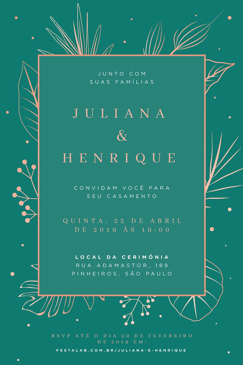 Convite de casamento clássico - Joliz
