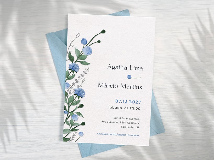 Convite de Casamento Arranjo das flores