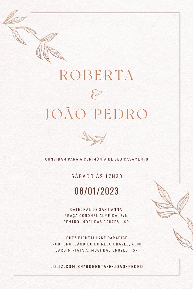 Convite de casamento floral - Joliz