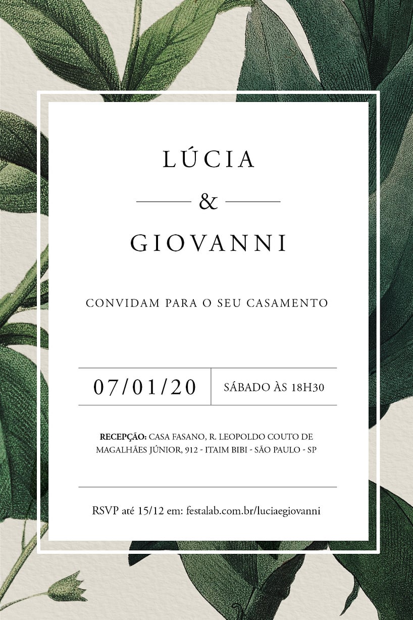 Convite de casamento floral - Joliz