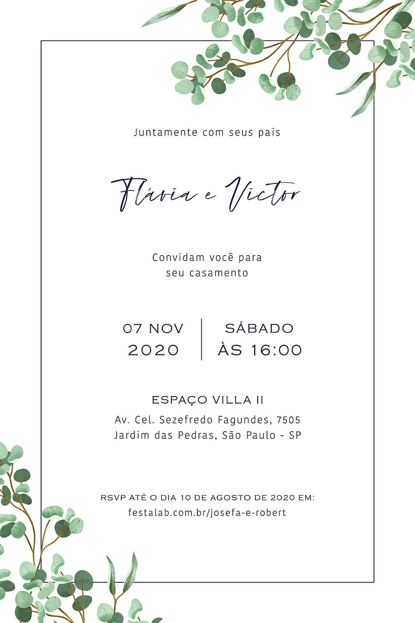 Convite de casamento floral - Joliz