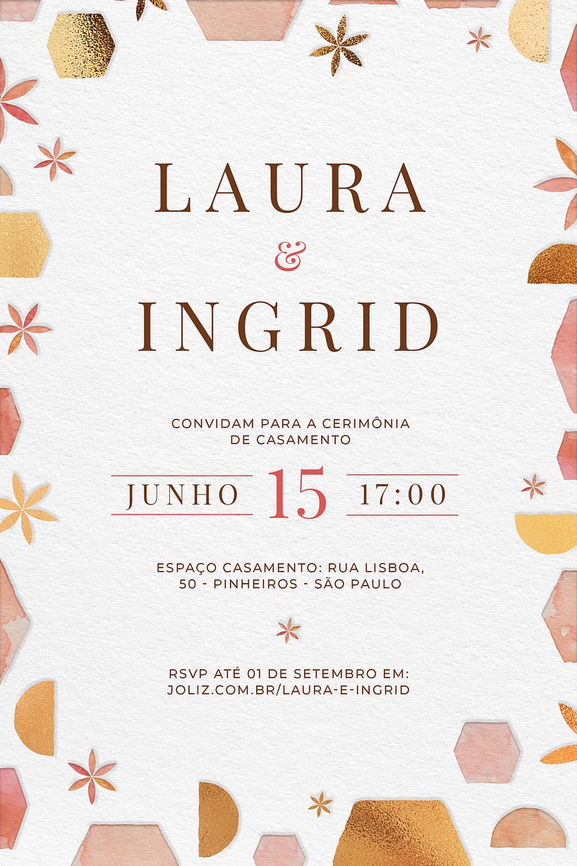 Convite de casamento floral - Joliz