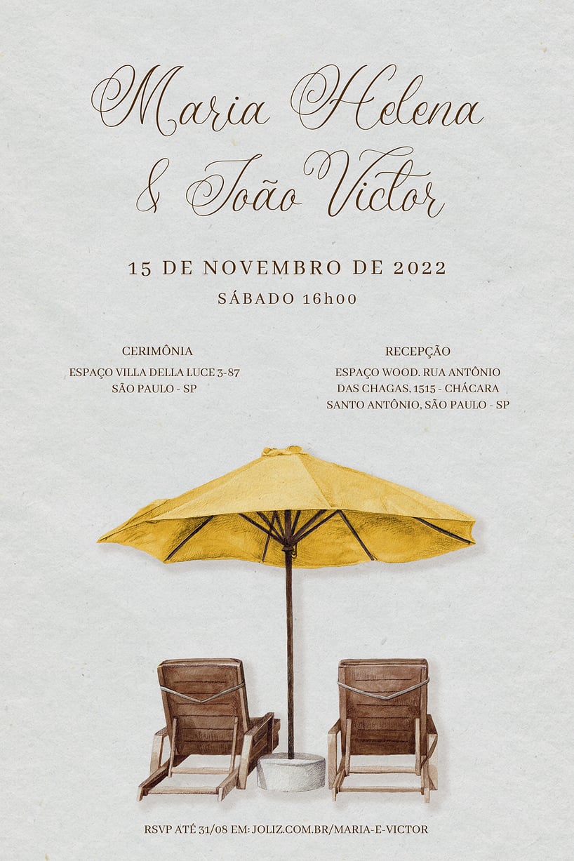 Convite de casamento praia - Joliz