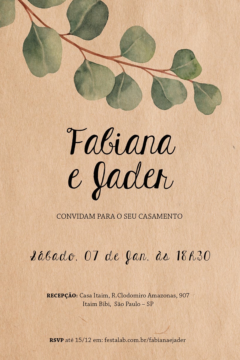 Convite de casamento minimalista - Joliz
