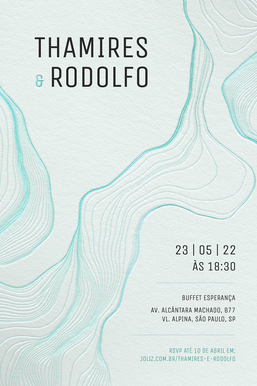 Convite de casamento azul tiffany - Joliz