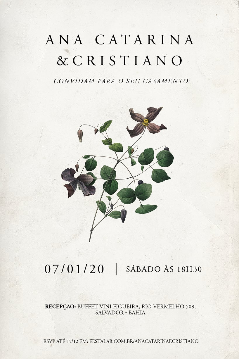 Convite de casamento floral - Joliz