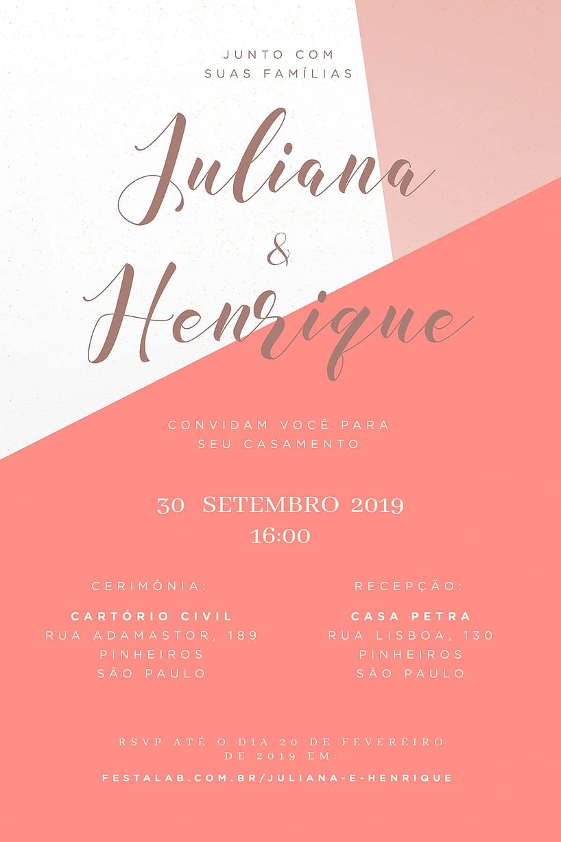 Convite de casamento dourado - Joliz