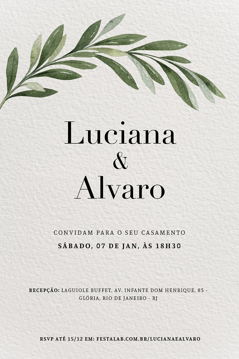 Convite de casamento moderno - Joliz