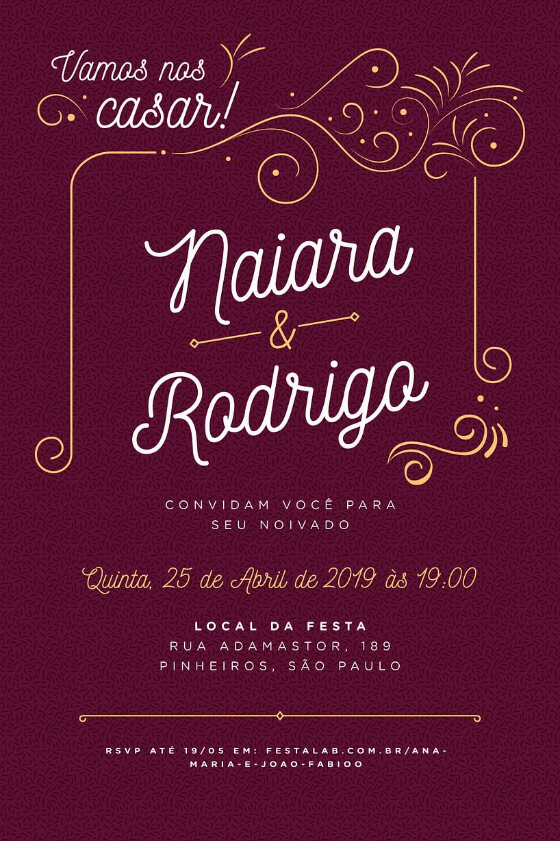 Convite de casamento moderno - Joliz