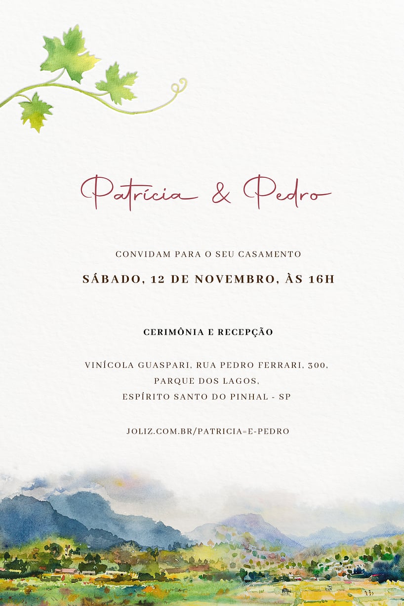 Convite de casamento rose gold - Joliz