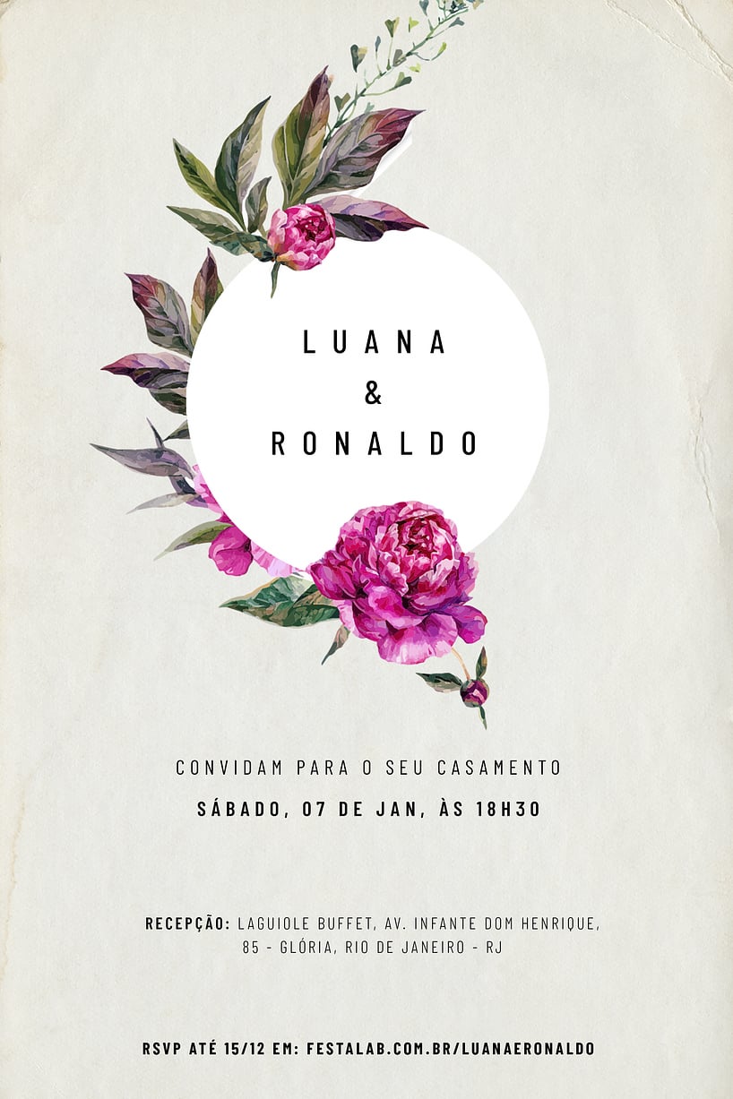 Convite de casamento floral - Joliz