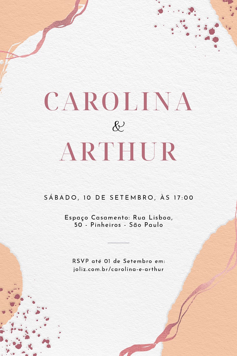Convite de casamento clássico - Joliz