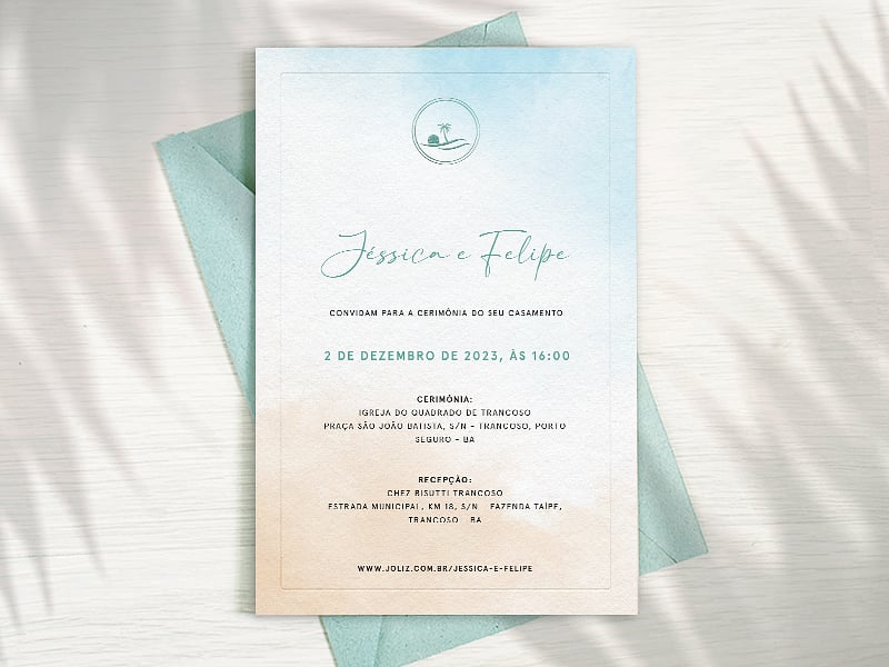 Crie seu convite de casamento - Chez Enseada| Joliz