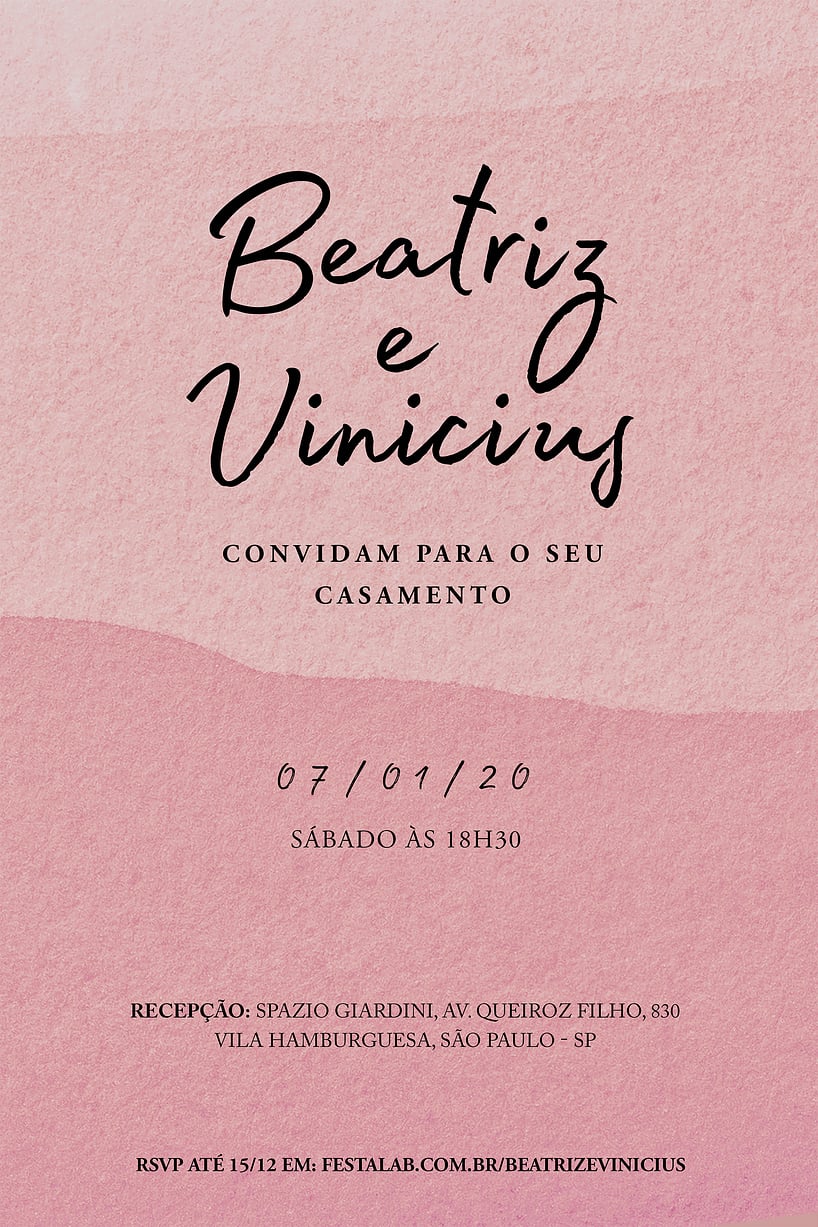 Convite de casamento rose gold - Joliz