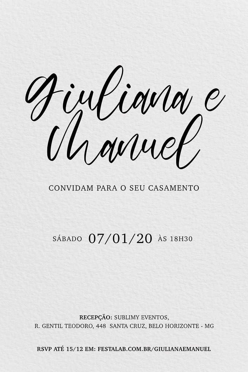 Convite de casamento minimalista - Joliz
