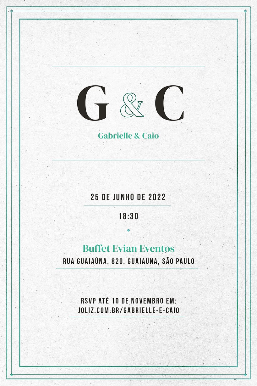 Convite de Casamento - Tracos minimalistas verde