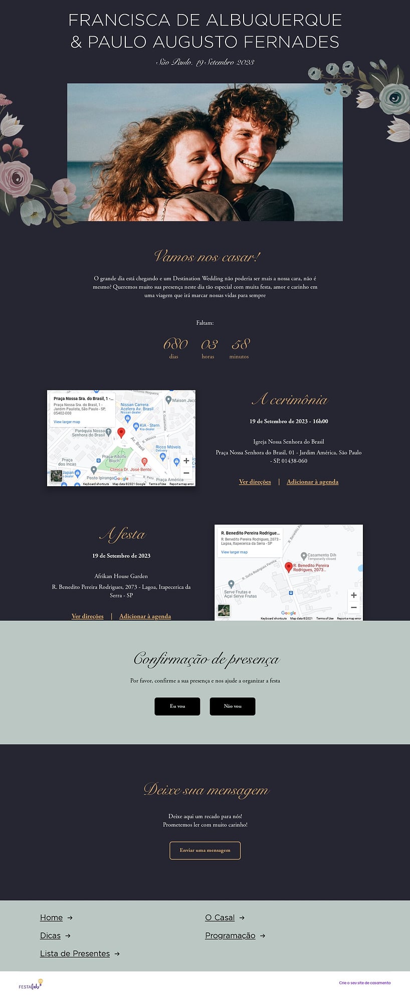 Vibe de Casamento - Flores Escuro