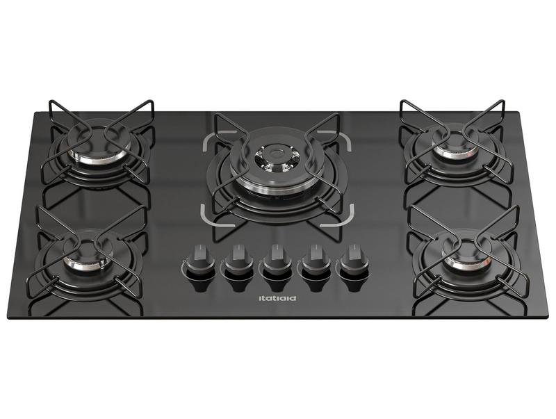 Cooktop 5 Bocas a Gás GLP Itatiaia Preto Essencial