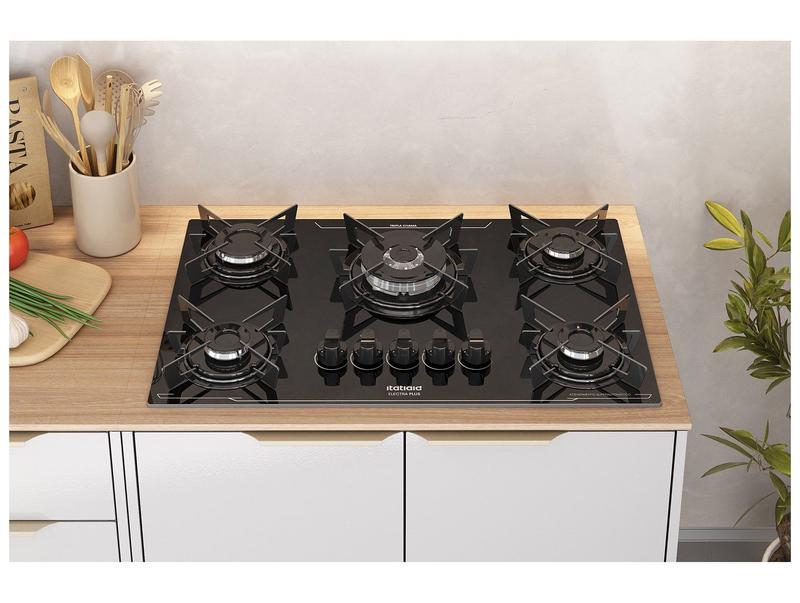 Cooktop 5 Bocas a Gás GLP Itatiaia Preto Electra Plus