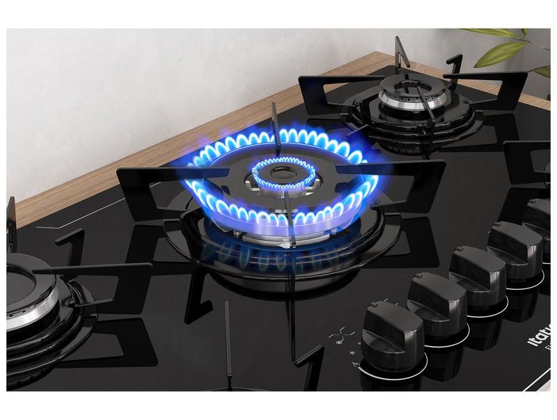 Cooktop 5 Bocas a Gás GLP Itatiaia Preto Electra Plus