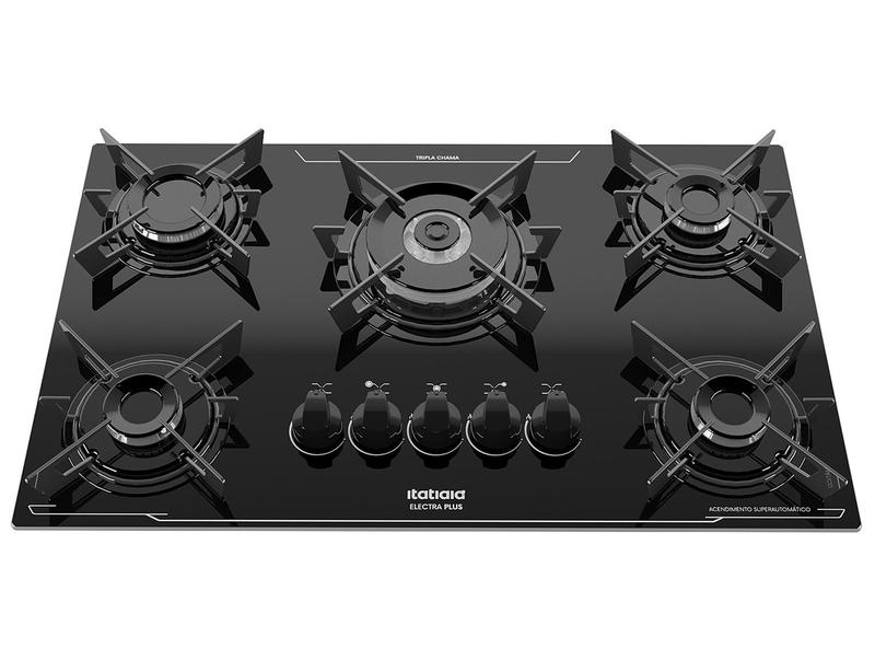 Cooktop 5 Bocas a Gás GLP Itatiaia Preto Electra Plus