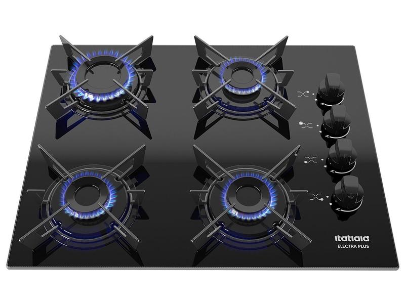 Cooktop 4 Bocas a Gás GLP Itatiaia Preto Electra Plus