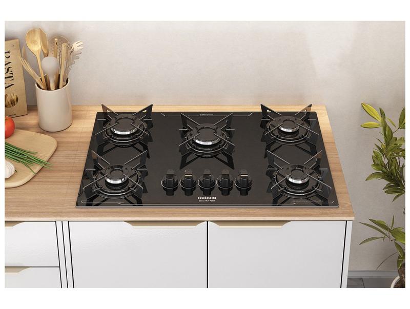 Cooktop 5 Bocas a Gás GLP Itatiaia Preto Electra Plus