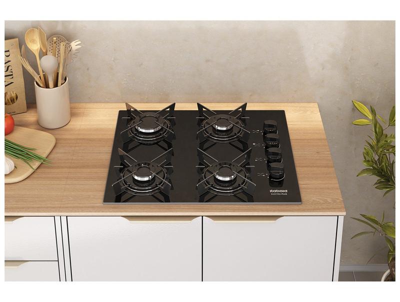 Cooktop 4 Bocas a Gás GLP Itatiaia Preto Electra Plus