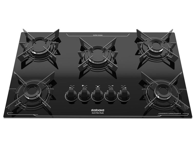 Cooktop 5 Bocas a Gás GLP Itatiaia Preto Electra Plus