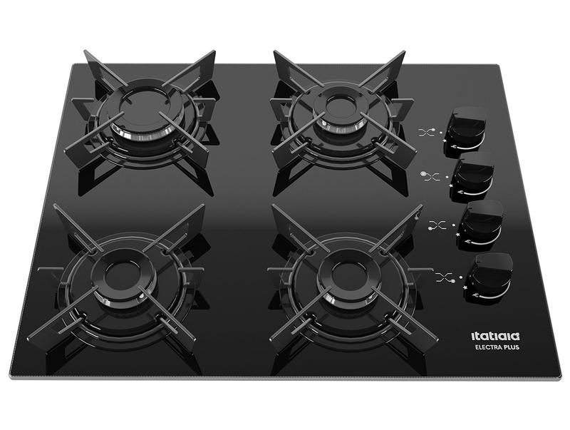 Cooktop 4 Bocas a Gás GLP Itatiaia Preto Electra Plus