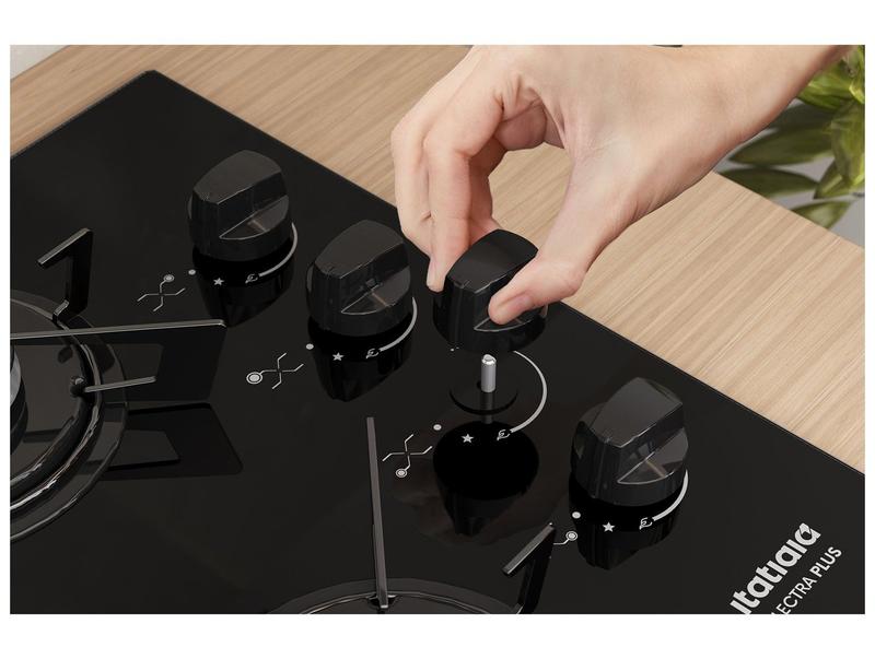 Cooktop 4 Bocas a Gás GLP Itatiaia Preto Electra Plus