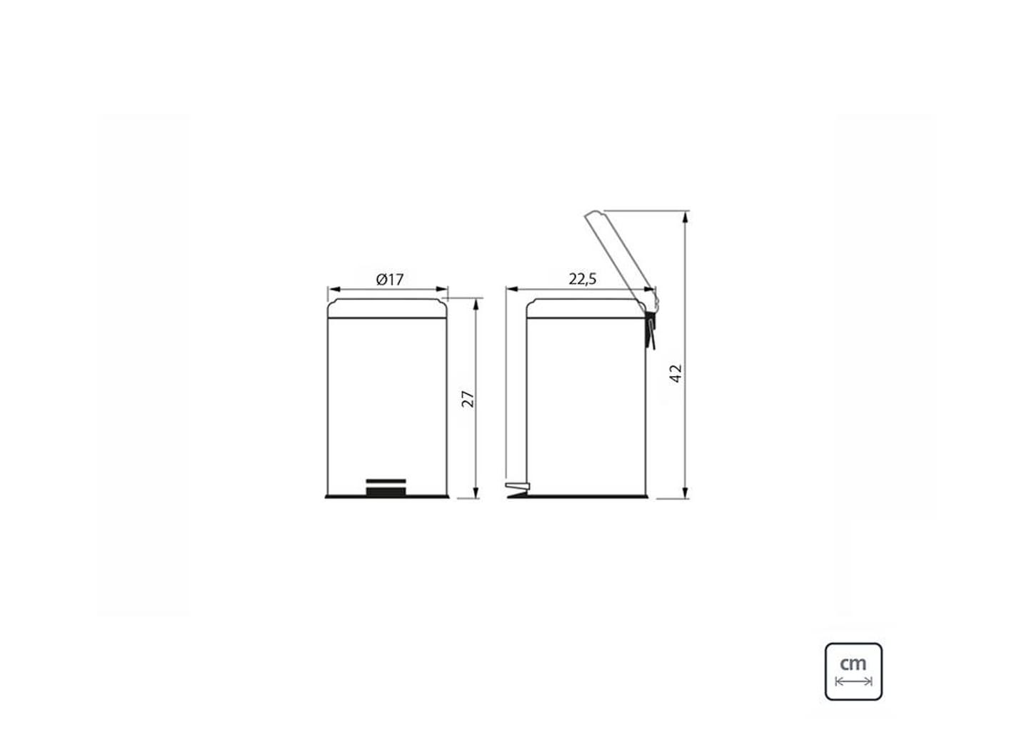 Lixeira Inox com Pedal Tramontina Brasil 3 L