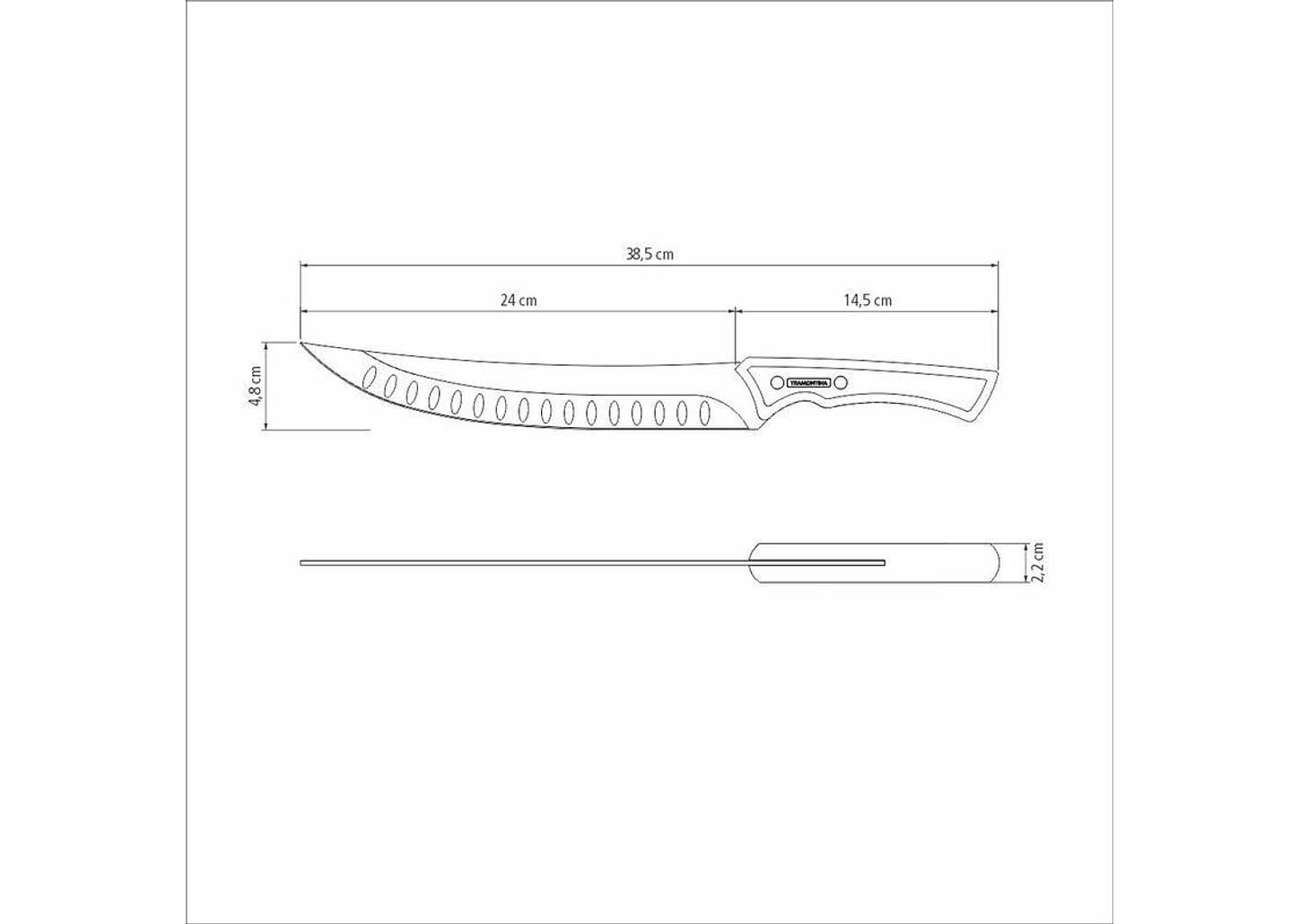 Faca Butcher/Carne 10' Churrasco Black Tramontina